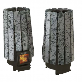Дровяная банная печь GrillD Cometa 180 Vega Short Stone Pro, серпентинит