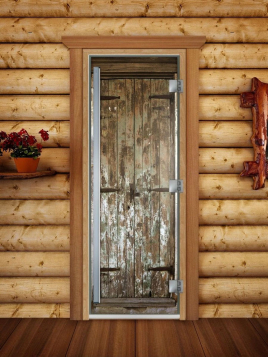 Дверь для сауны DoorWood Престиж А028 с фотопечатью, 70х190, коробка ольха