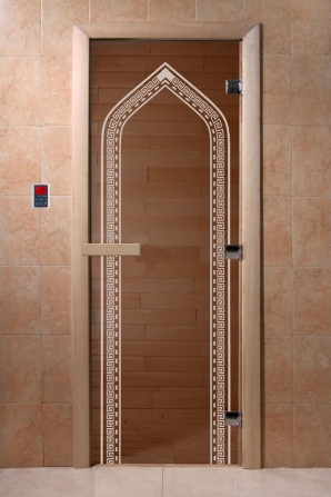 Дверь для сауны DoorWood Арка бронза 70х170, коробка ольха